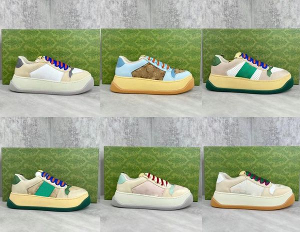 

2023 designer shoes screener sneakers a small dirty shoe board men women sneaker classic blue pink crystal stripe low real leather shoes wit, Black