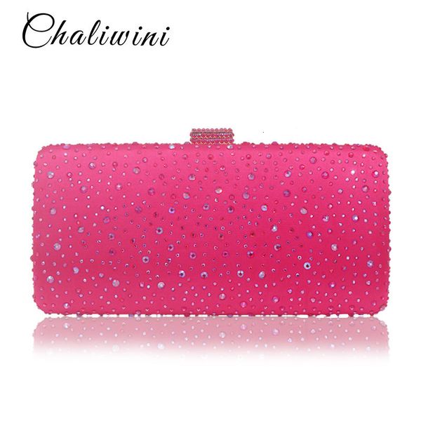 

evening bags pink blue crystal diamond women purse minaudiere clutch bag bridal wedding clutches chain handbag 230720