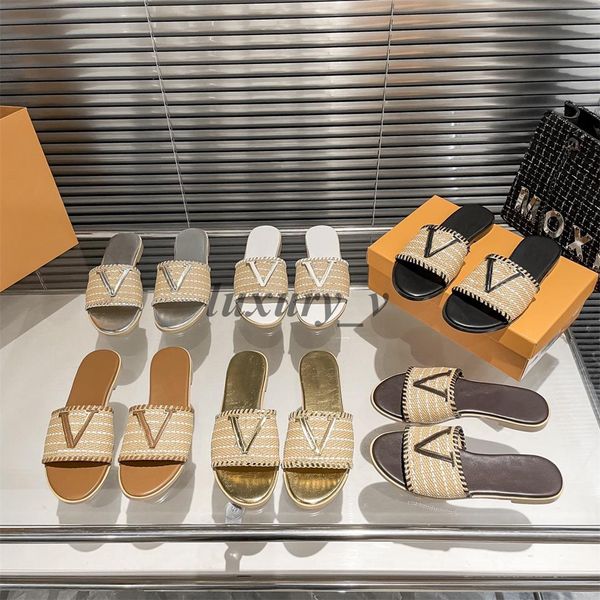 

designer women slippers leather revival mules lady flats summer embossed mules fashion sandals beach elegant flip flops, Black