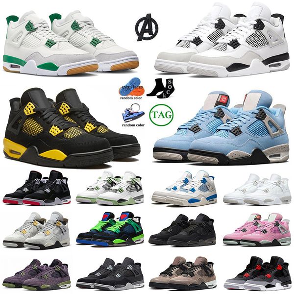 

4s jumpman basketball shoes 4 og pine green military black cat off sail university blue fire red thunder white oreos bred jordens mens women