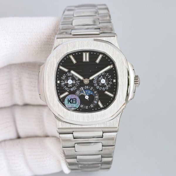 

multi-functional watch, leisure sports watch, luxury men's watch, equipped with a remastered cal.240 automatic winding movement, functi, Slivery;brown