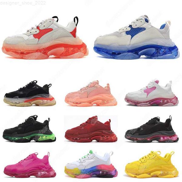 

2022 2020 triple s clear sole men women platform shoes fashion paris sneakers black white neon green red mens trainers casual jogging walkin