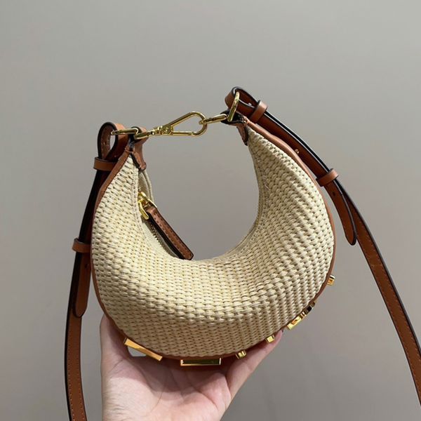 

designers classic nano graphy hobo clutch bags handbags italy roma brand mini half moon crossbody bag fashion women straw knitting shoulder