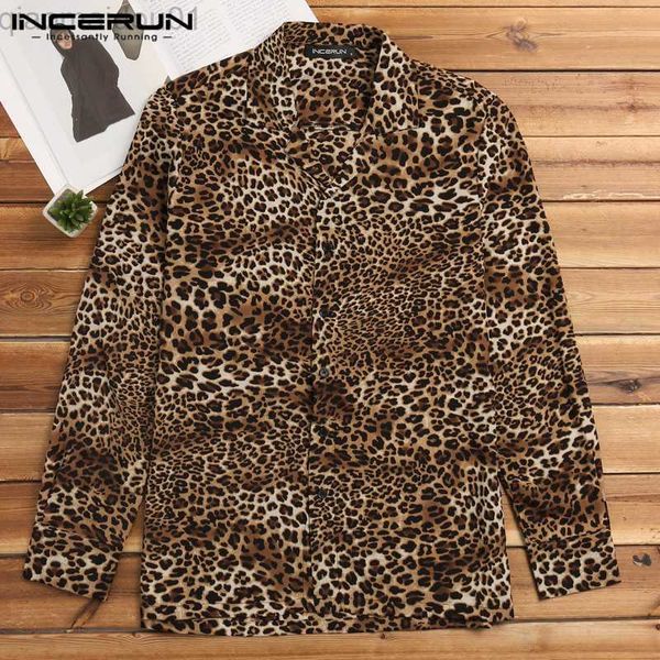 

men's casual shirts leopard tee social shirt men shirt long sleeve dress autumn male clothes tee streetwear chemise camisas hombre l2, White;black
