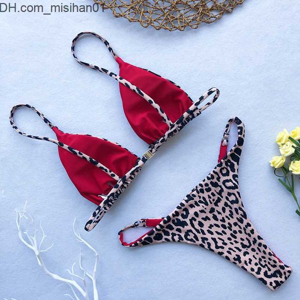 

women's swimwear high cut mini bikini women's leopard print bandage push-up swimsuit swimsuit apron t-shaped swimsuit biquini traj, White;black