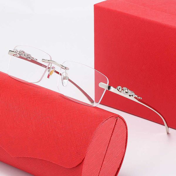 

mens fashion design square sunglasses rimless frame light and comfortable simple versatile style outdoor uv400 protection glasses 8 color le, White;black