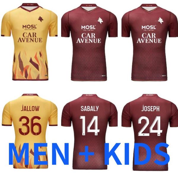

23 24 fc metz soccer jerseys elisor mikautadze jallow niane 2023 2024 maillot de foot danley sabaly home away third football shirts men unif, Black;yellow
