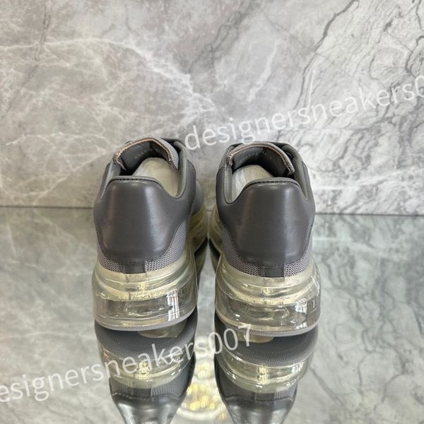 

2023 new luxury designer stage leather increased casual shoes fashionable sports fashion platform mens womens white lace up alexander sneake, Black