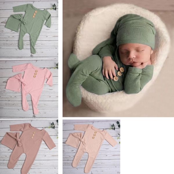 

keepsakes 2 pcs/set baby hat romper born pography props jumpsuit long tail kit infants po shooting clothing outfits 230720