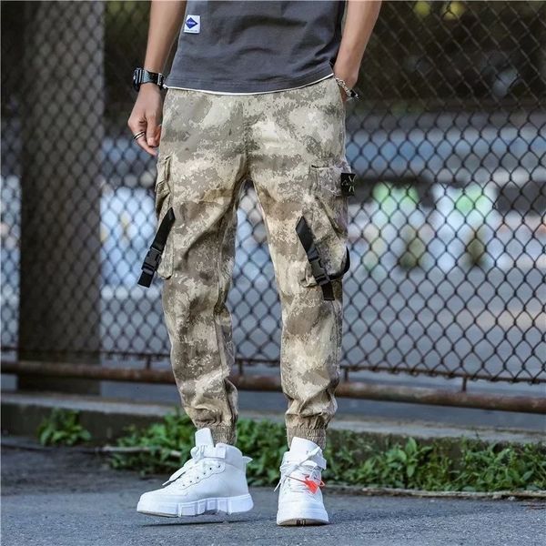 

mens pants fashion street clothing casual camouflage jogging pants tactical military mens cargo 230720, Black