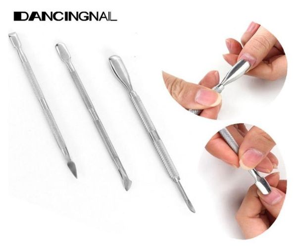 

3pcs stainless steel nail art cuticle spoon pusher remover manicure pedicure tool set3461088