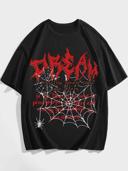 

men's fashion guys letter spider web, White;black