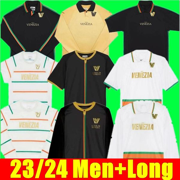 

23 24 venezia fc soccer jerseys home white third blue 4th red 10# aramu 11# forte venice 2023 2024 busio 27# football shirts 3rd adukt kids, Black;yellow