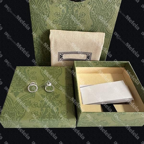 

fashion stud earrings for women interlocking letter earring designers jewelry luxury silver studs hoops ornaments with gift box, Golden;silver
