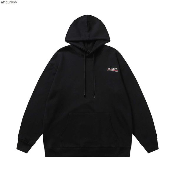 

fashion wrinkle balencaigaly balencigaly embroidered high sleeves quality winter casual resistant men's letters hoodies long sweatshirt, Black
