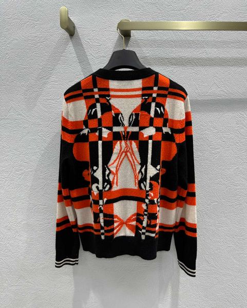 

h brand women's sweaters designer checkered pattern cashmere cardigan knitwear elegant womens shirts luxury clothing corset, White;black