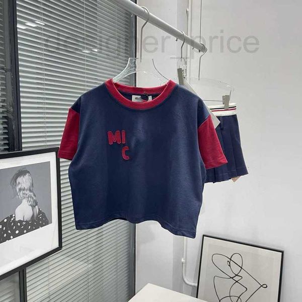 

women's t-shirt designer spring summer new girls' casual versatile sweet temperament red blue colored patch letter short sleeve t-, White