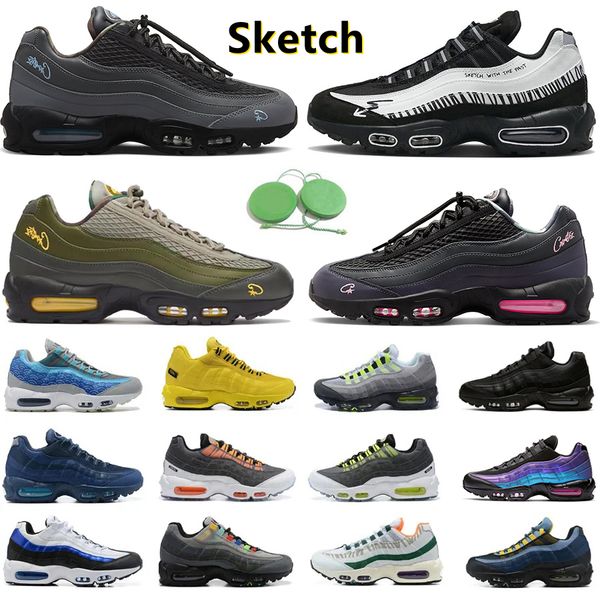 

95 sketch 95s men women running shoes sneaker triple black white aegean storm sequoia pink beam obsidian neon laser fuchsia midnight navy tr