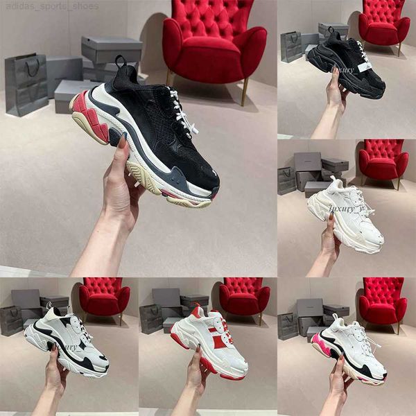 

triple s designer casual shoes men women platform sneakers 17fw black white oreo mens increasing sneaker sports trainers