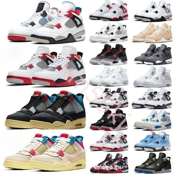 

4 basketball shoes mens designer shoes tn low sneakers womens platform shoes air jumpman 4s 4 black cat 4s retros jordans4 military black pi