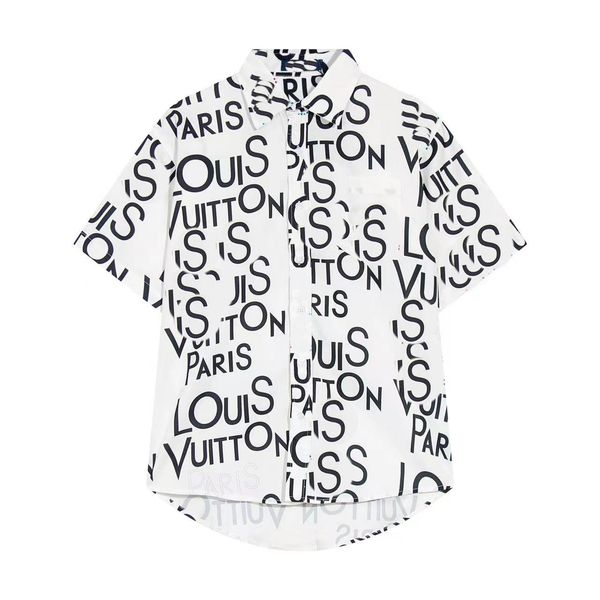 

2023 mens designer shirts summer short sleeve casual shirts fashion inverted triangle loose polos beach style breathable tshirts tees clothi, White;black
