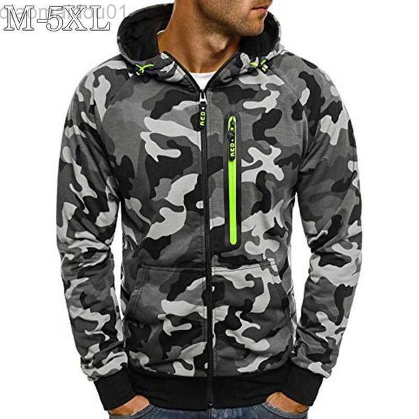 

men's hoodies sweatshirts autumn winter camouflage hoodies men sweatshirt 2021 new long sleeve zipper hoodie sweatshirts men plus size, Black
