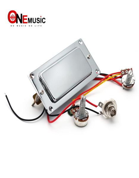 

chrome mini humbucker prewired guitar pickup with volume and tone9077635