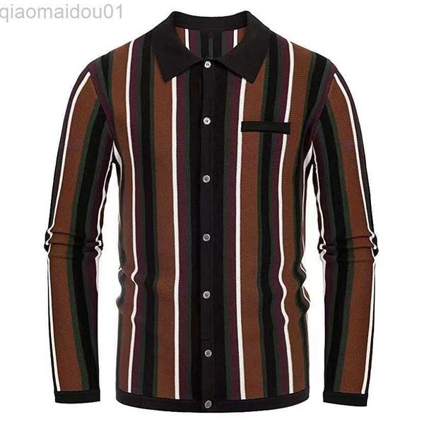 

men's casual shirts new spring autumn men sweater shirt dtripe splicing color slim stretch knit long sleeve polo business casual male, White;black