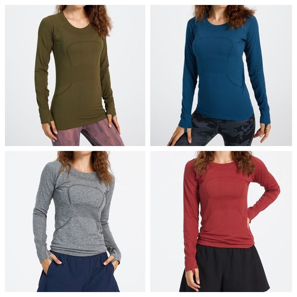

yoga clothes women's long sleeved t-shirt spring and autumn round neck slim fitness running sportswear, White;red