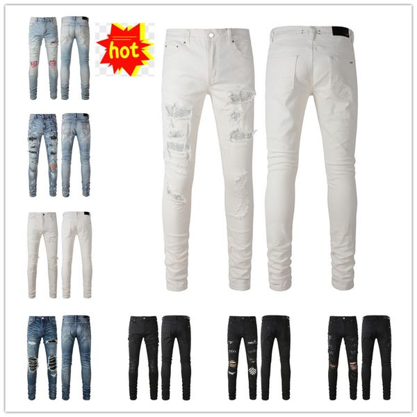 

fashion skinny mens straight slim elastic jean men casual biker male stretch denim trouser classic pants amirly amirily 626 jeans size 28-40, Blue