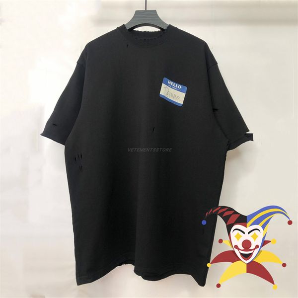 

mens tshirts hole vetments destroy tshirt womens 1 large vtm short sleeve 230720, White;black