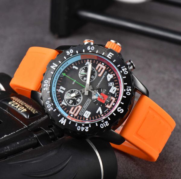 

luxury men's watches fashion quartz watch endurance pro avenger chronograph wristwatches multiple colors rubber strap men sports wrist-, Slivery;golden