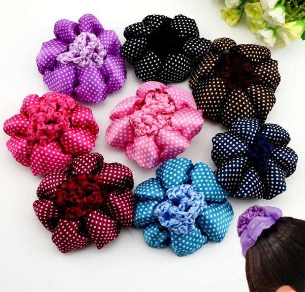 

50pcs horse show pinup dressage crew burlesque plain bun cover bow hair snood net4742879, Golden;white