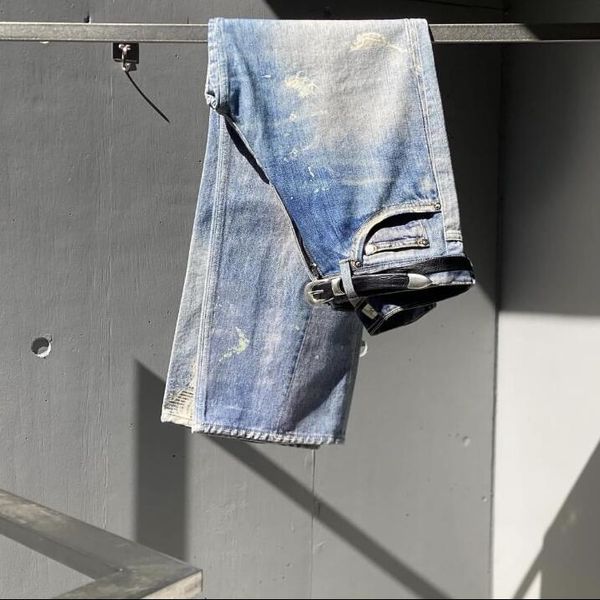 

real pics jeans blue fashion men pants cool style denim pant, Black;brown