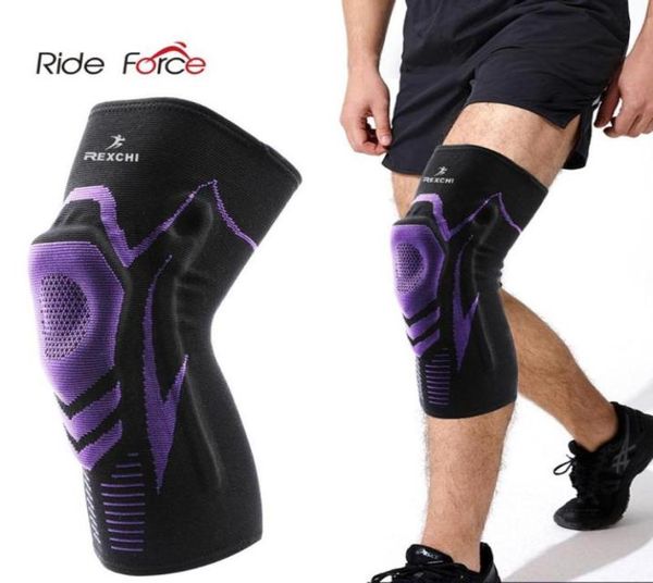 

basketball knee pads with support silicon padded elastic nonslip patella brace kneepad for fitness gear protector tennis3641518, Black;gray