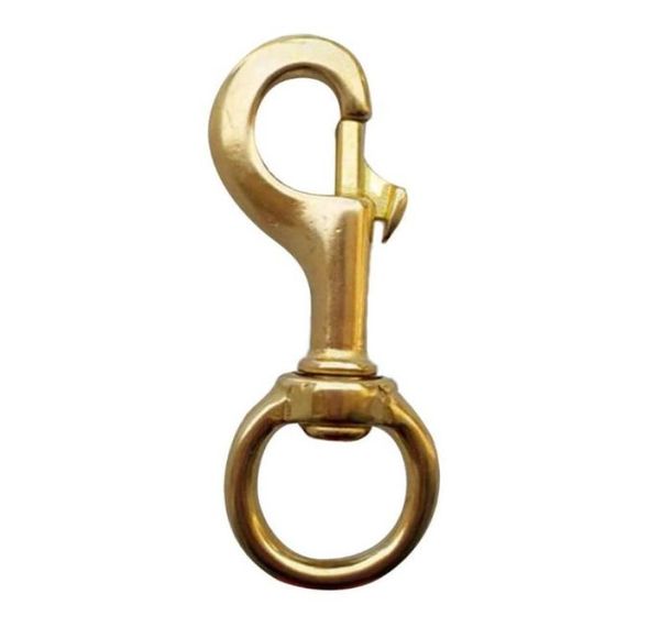 

pool accessories heavy duty pure brass single ended round swivel eye bolt snap hook clip for underwater scuba diving reel torch3846628