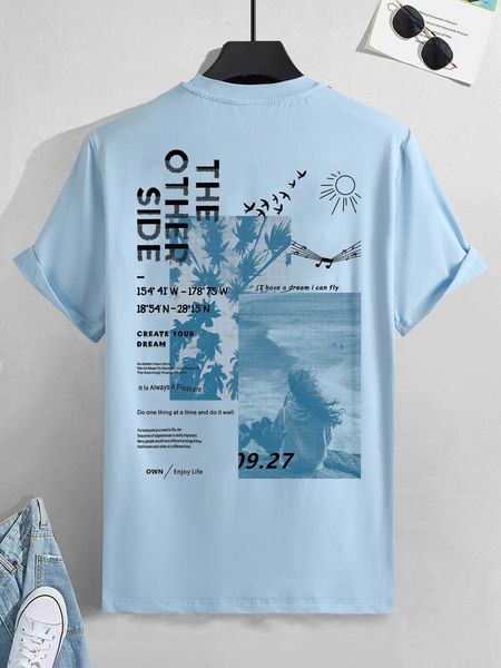 

men's fashion emrg men figure slogan graphic, White;black