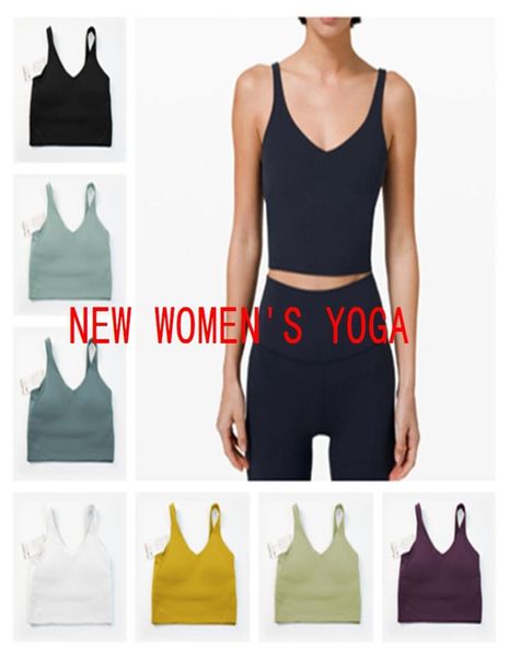 

women sports bra tank tight yoga vest with chest pad lu no buttery soft athletic fitness clothe custom logo lululemen7254551