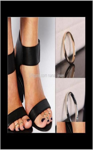

rings jewelry fashion women gold silver plated alloy glossy circle toe8943730
