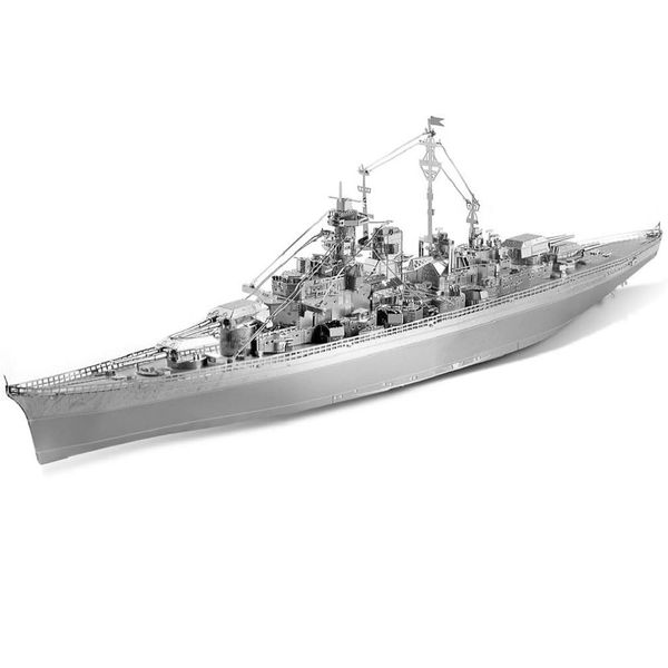 

piececool 3d metal puzzle bismarck battleship warship model craft collection brain teaser stress relief toys handmade entertainment for adul