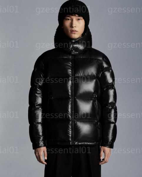 

monclear jacket designer puffer coats men down coat winter logo embroidery high neck hooded back alphabet earth print design classic mens m, Black