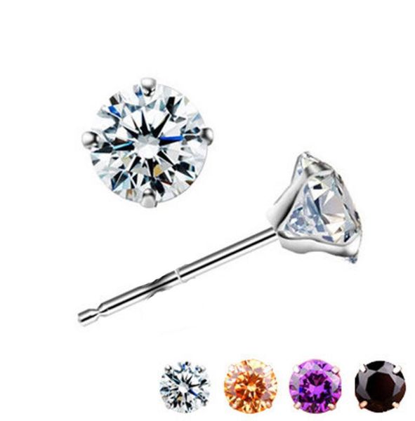 

new 925 sterling silver ear stud crystal rhinestone earring ear studs for women ladies girls jewelry gift8984433, Golden;silver