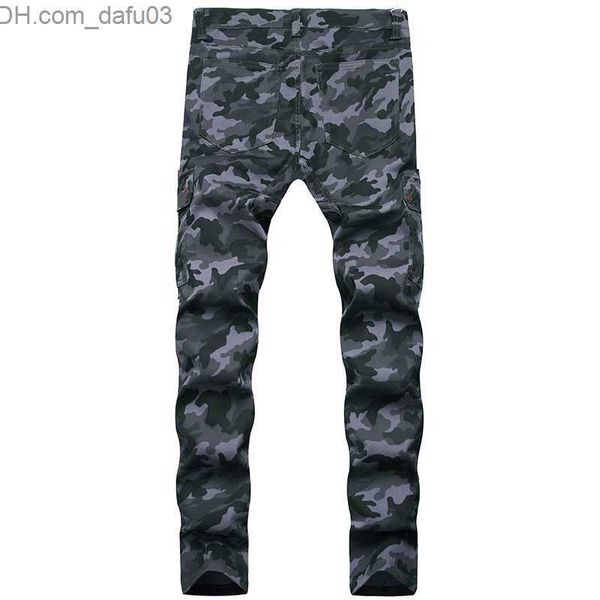 

men's jeans men jeans fashion multi-pocket men pants army green pants long jeans european and american folds slim fit z230721, Blue