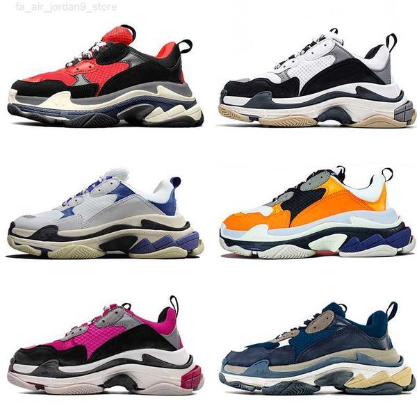 

2021 fashion paris 17fw luxurys designers shoes casual men women dad shoe triple s clear sole trainers track outdoors sports sneakers size 3, Black