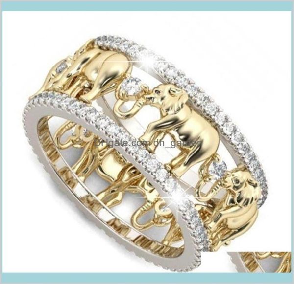 

pure copper antique gold color crystal lucky 3d elephant romantic zircon for menwomen jewelry size 610 wmvb3 band rings zrsut6045055, Silver