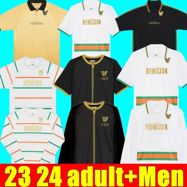 

23 24 venezia soccer jerseys golden jersey aramu forte venice 2023 2024 busio football shirts home away 3rd adukt kids kit uniforms beautifu, Black;yellow