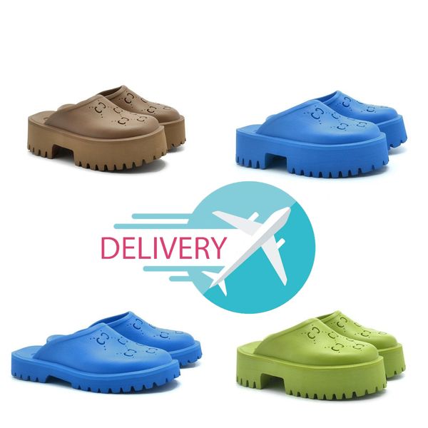 

2023 designer sandals white platform sandals perforated g slip-on slipper slides rubber sandles mules comfort bottom sandalias mens, Black