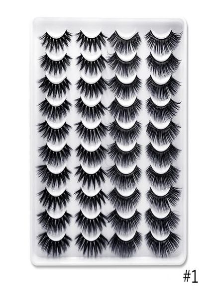 

whole 20 pairs in one tray 3d mink natural eyelashes set factory 7780357