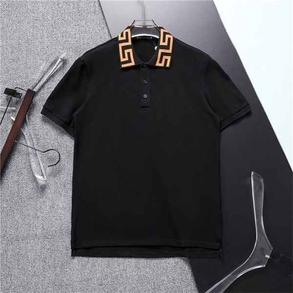 

2023 summer new polo shirt men's short-sleeved lapel t-shirt business casual half-sleeved fashion brand slim m-3xl g46, White;black