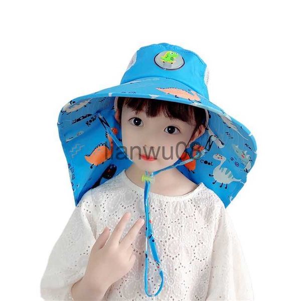 

caps hats doitmesh kids girl bucket hats summer panama sun cap dinosaur lights up uv protection baby boy outdoor beach fisherman hat x0810, Yellow